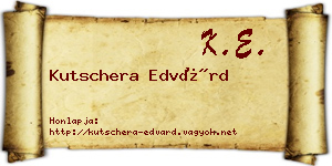 Kutschera Edvárd névjegykártya